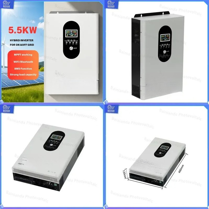 Hybrid Solar Inverter 5.5Kw Mppt 48V - Inverter Solare Ibrido 3kW 5.5kW 110V