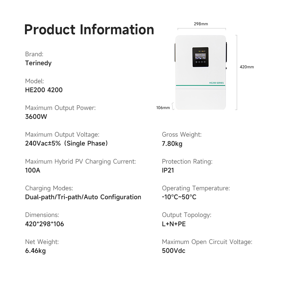 Inverter Solare Ibrido 3.6kw 5 - Hybrid Solar Inverter 5.5Kw Mppt 48V recensione e prezzo