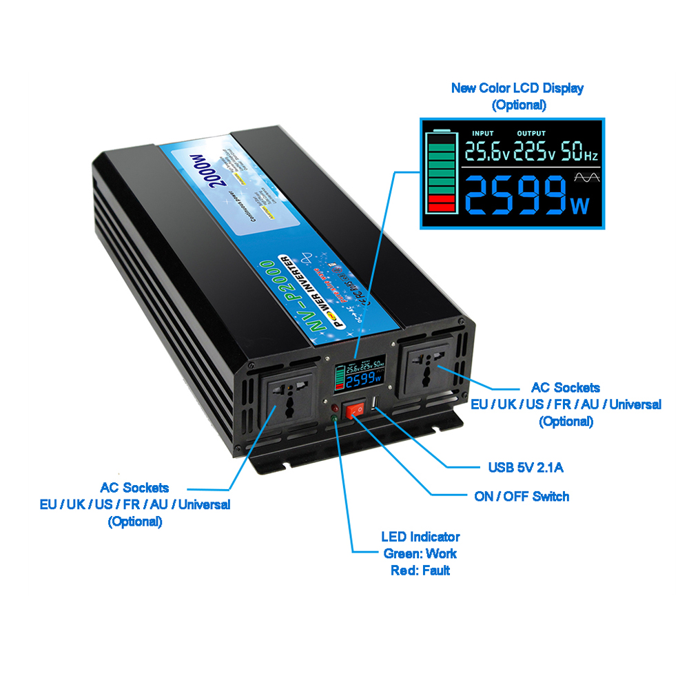 Inverter di Potenza 5000W 5kW  - Pure Sine Wave Inverter 5000W 48V 220V recensione e prezzo